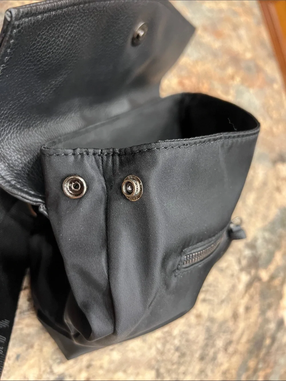 NWT’S Botkier New York Trigger Mini Backpack in sleek black & Faux Leather Trim